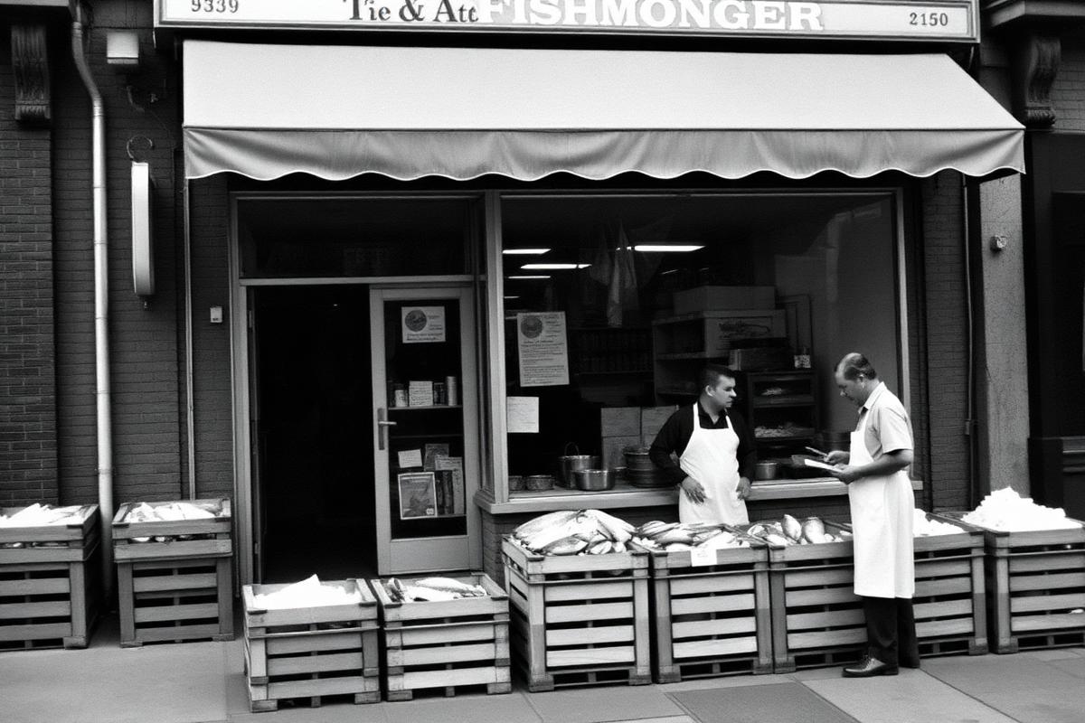 Archival photograph of the original family fish shop